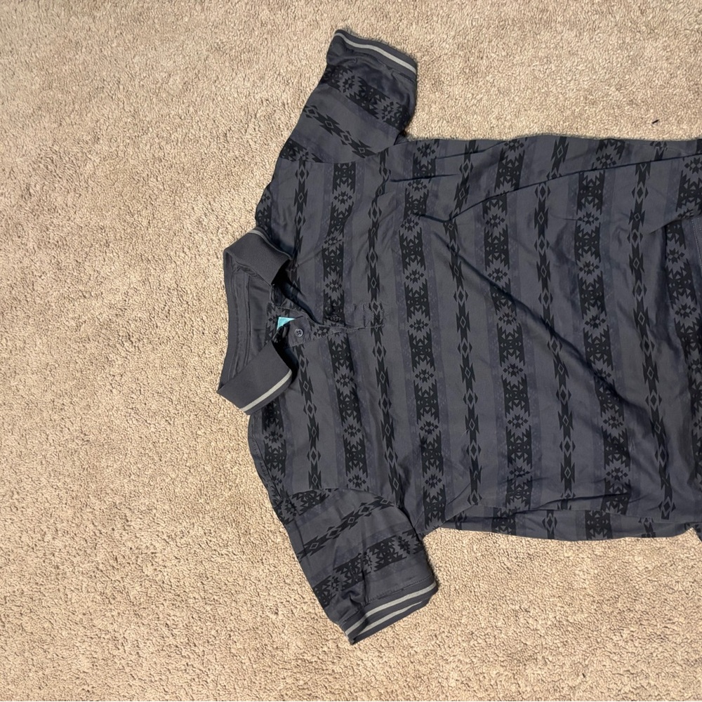 Ariat Gray Patterned Polo Shirt